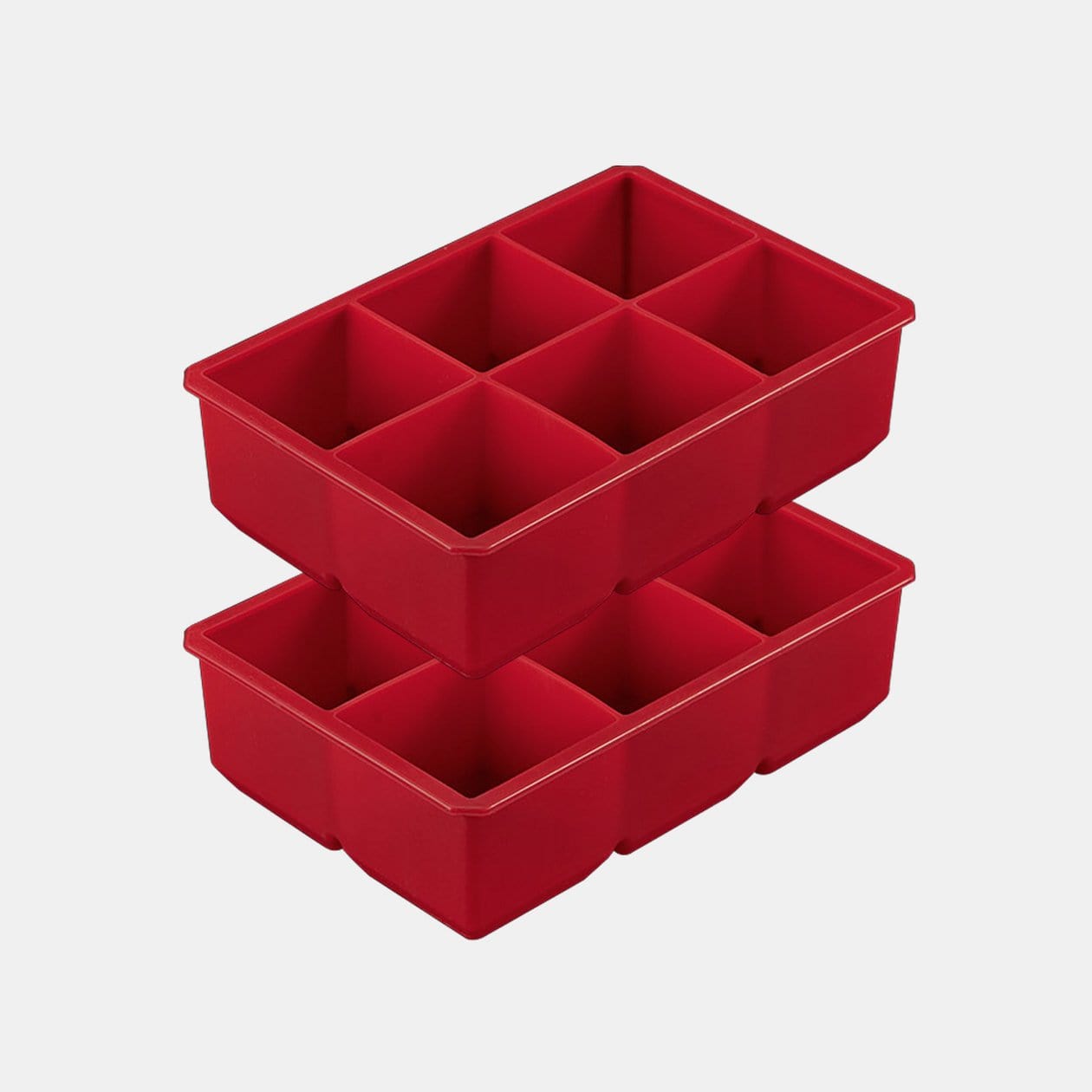 HIC Red Silicone Big Block Ice Cube Tray and Baking Mold - Makes 8  Oversized Cubes - Bed Bath & Beyond - 31629734