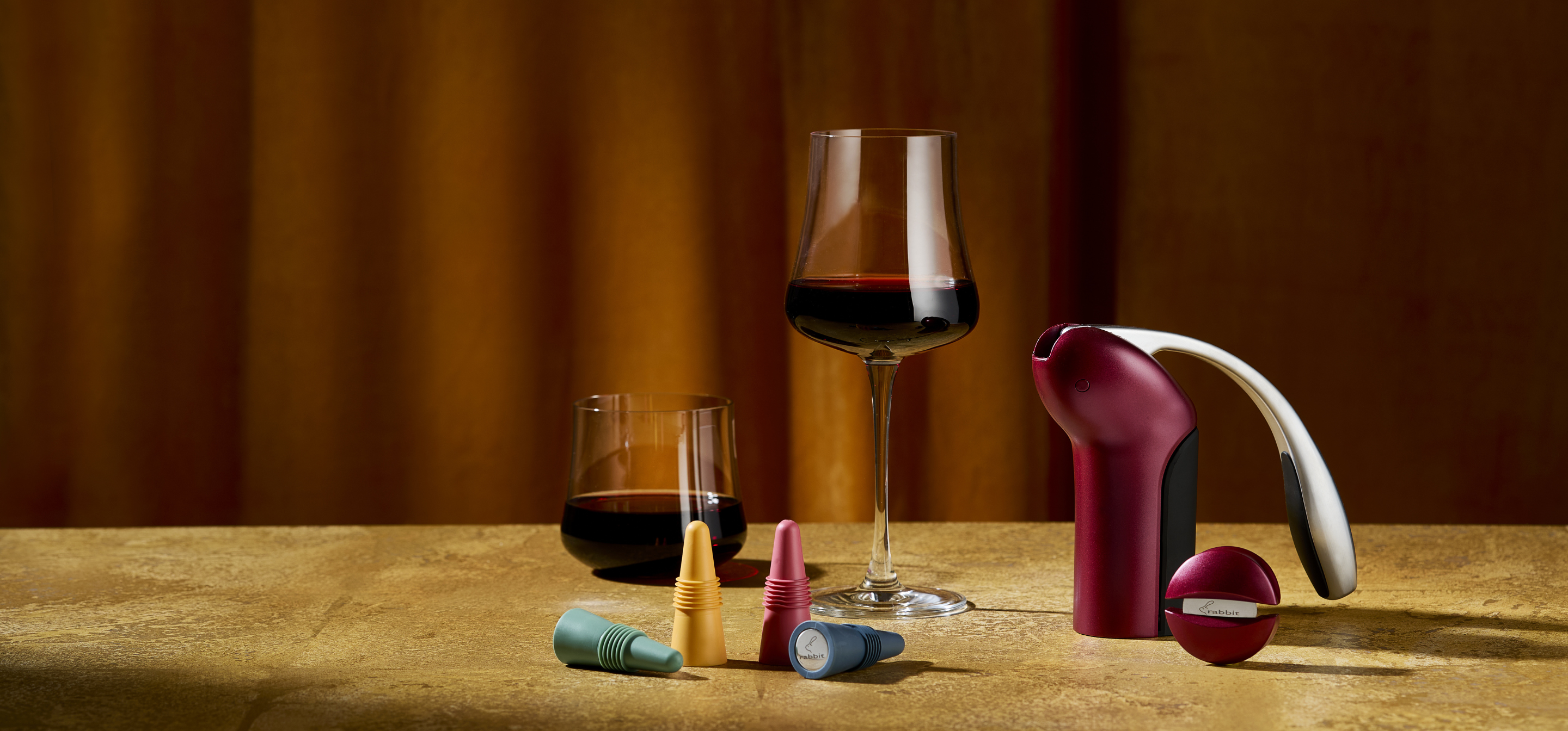 The Vertical Rabbit Corkscrew in Merlot Color.