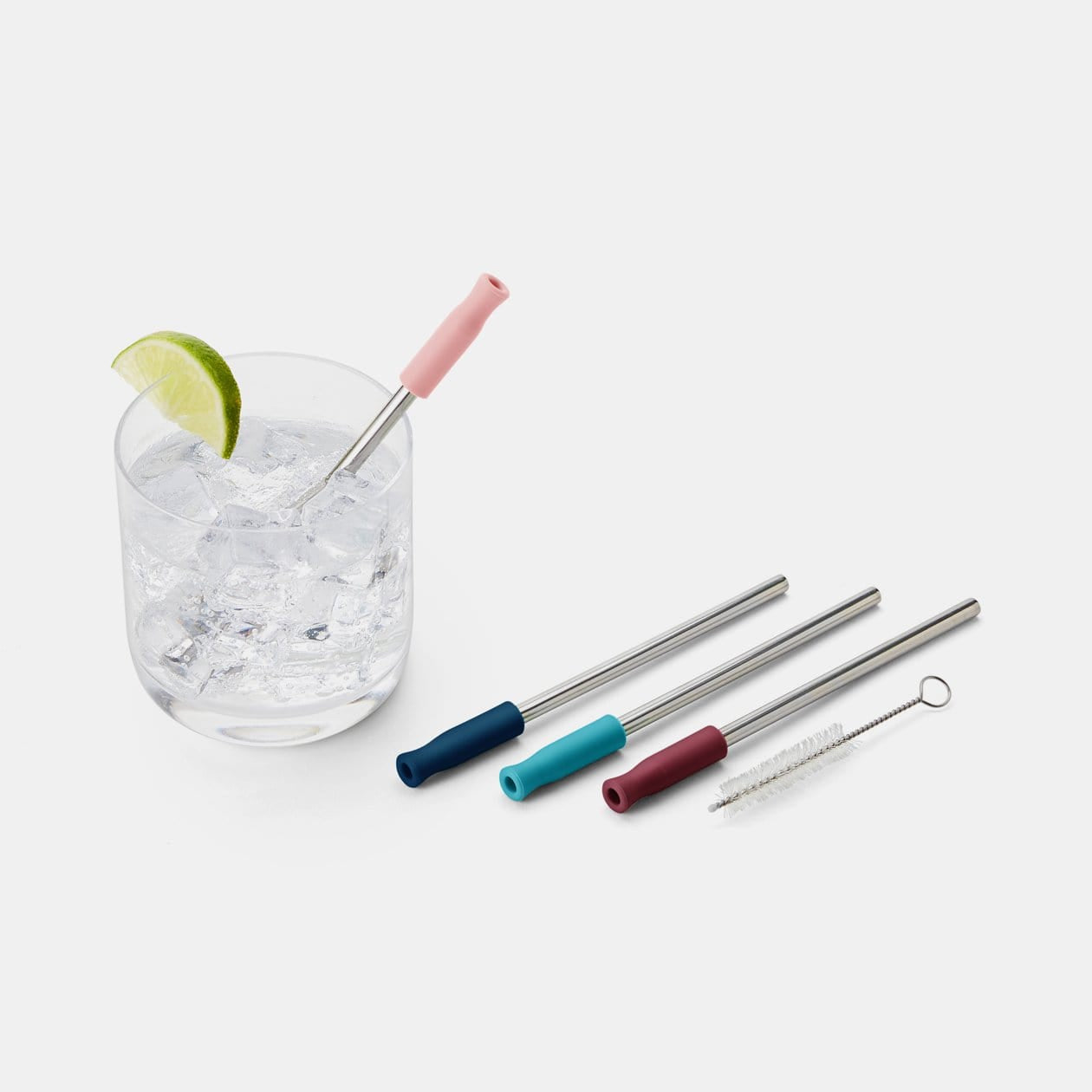 Set of 4 Stainless Steel Cocktail Straws