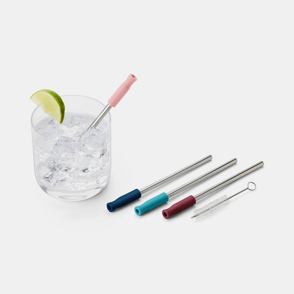 Set of 4 Stainless Steel Cocktail Straws